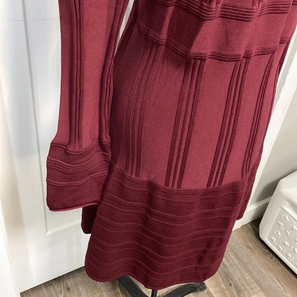 LEON MAX LIMITED EDITION KNIT DRESS RED LONG SLEEVE SIZE LARGE - Picture 8 of 16